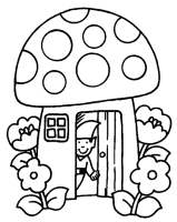 A coloring page of gnomes